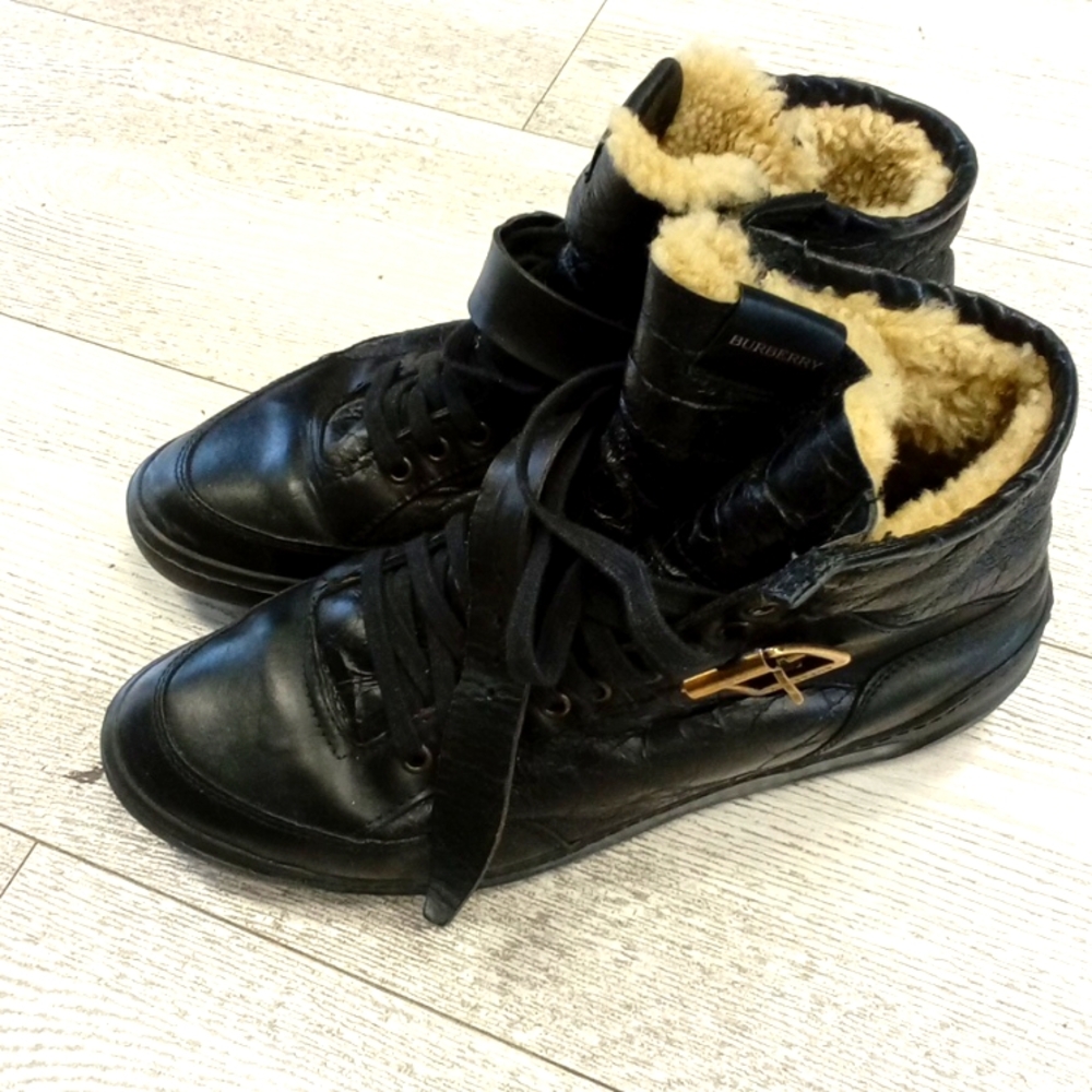 Burberry Black Leather Sneaker Men's